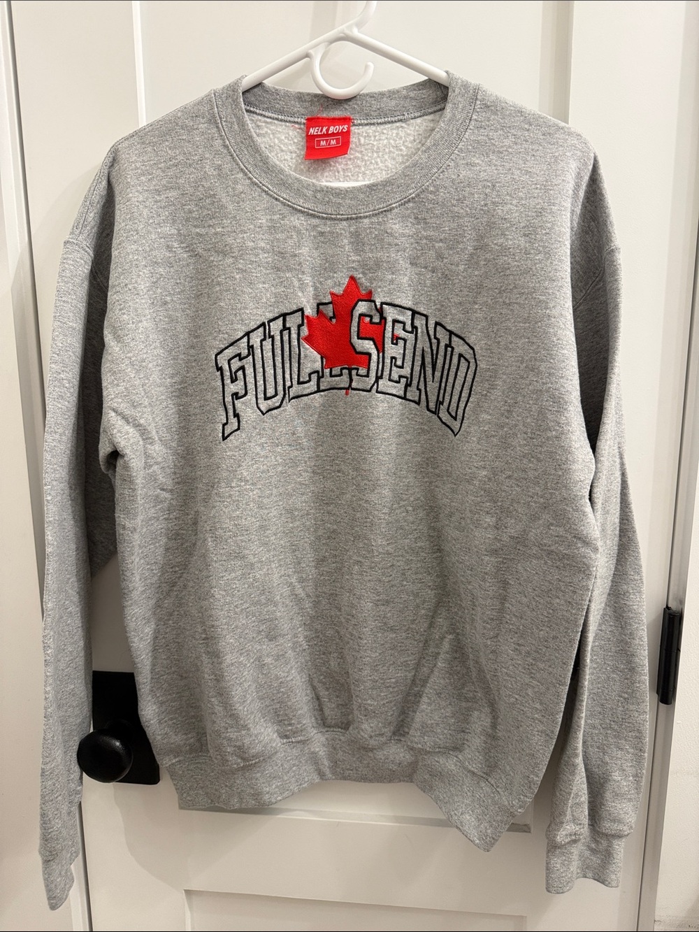 Nelk Boys Merch - Full Send Heather Grey Crewneck Sweatshirt